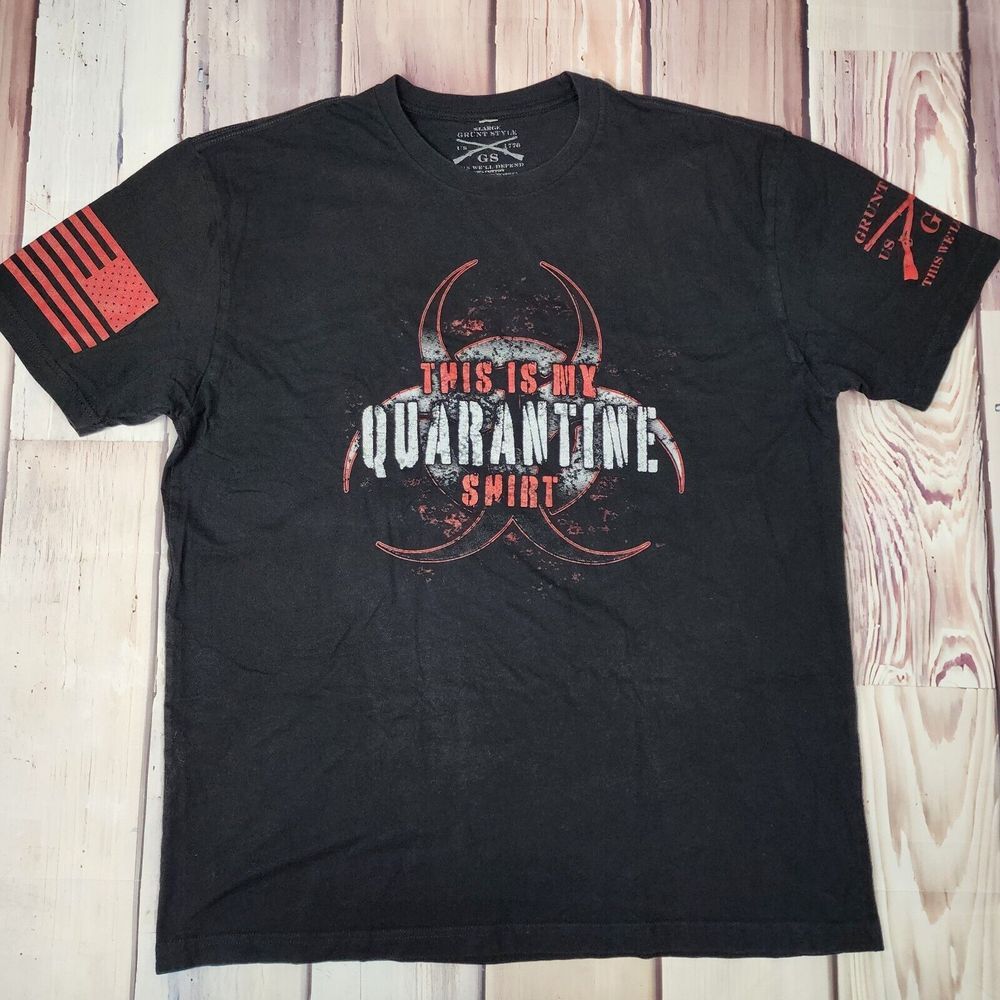 Grunt Style Shirt Men's L‎ Biohazard Symbol Black Cotton Tshirt - Picture 2 of 5